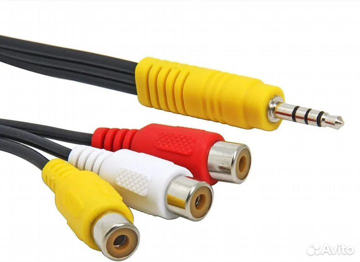 Аудио-кабель переходник с jack 3.5 mm (M) на 3 RCA