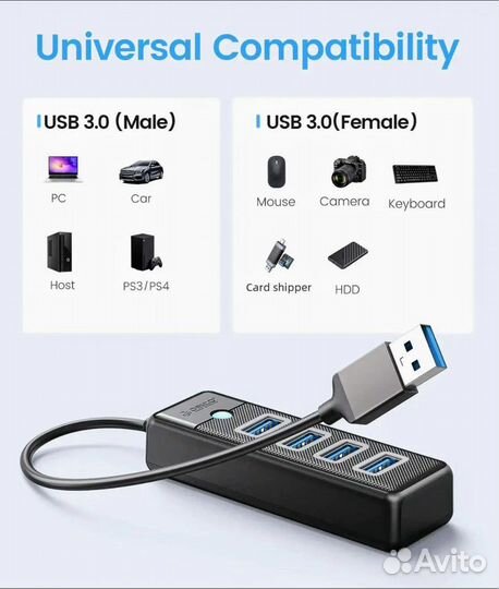 USB-HUB orico 3.0/ 5 Гбит/с (USB-A 4 / USB 3.0)