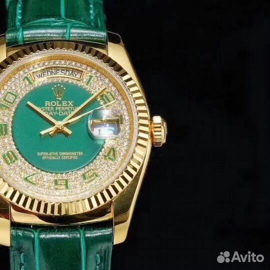 Часы rolex day date green diamond