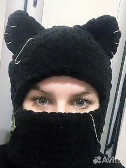 Балаклава с кошачьими ушками