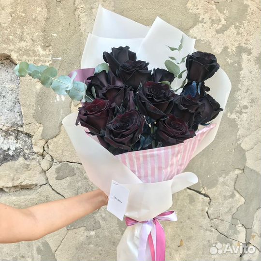 Чёрные розы Эквадор premium. Цветы. Букет