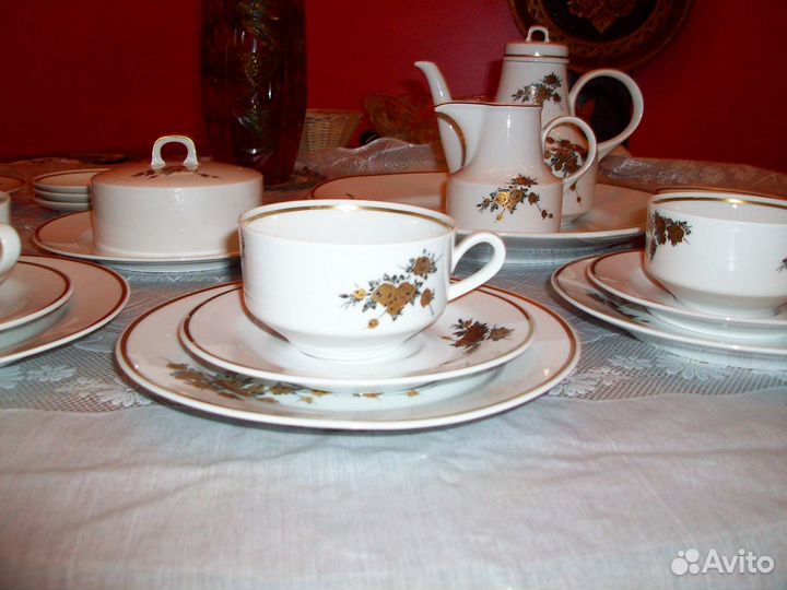 Сервиз чайный Гдр Матовое золото