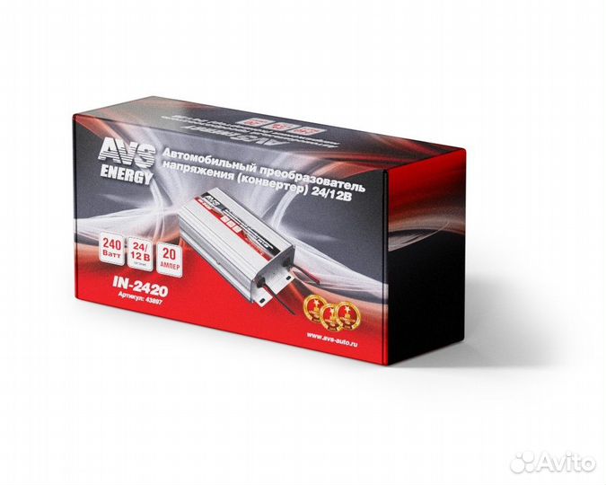 Конвертер 24/12V AVS IN-2420 (20A)