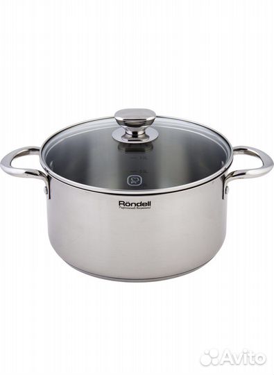 Кастрюля с крышкой Rondell 5.1 л новая