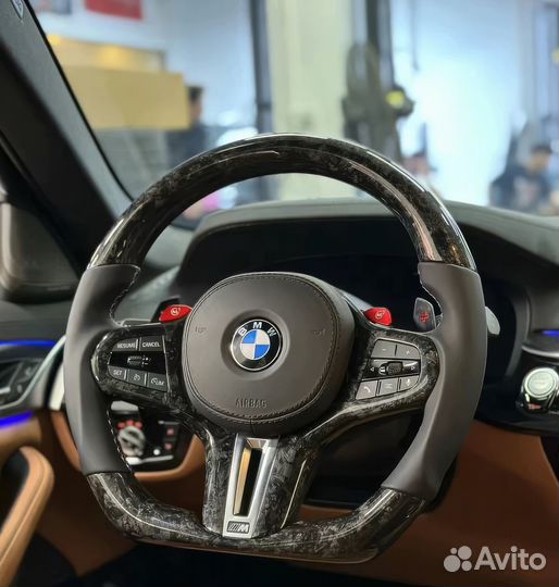 Карбоновый кованый руль BMW G