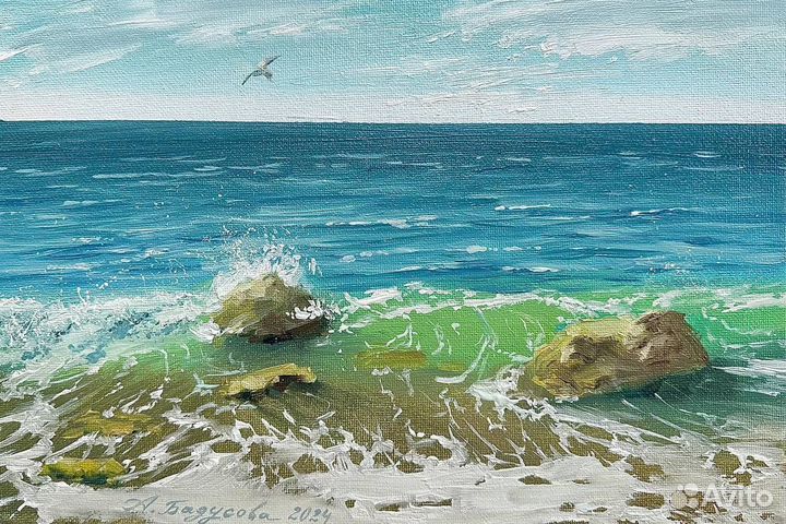 Картина маслом на холсте, морской пейзаж