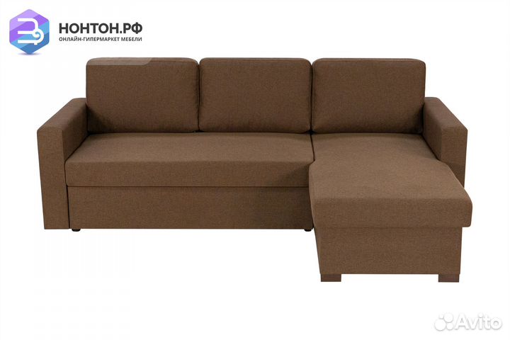Диван угловой дельфин Джессика коричневый