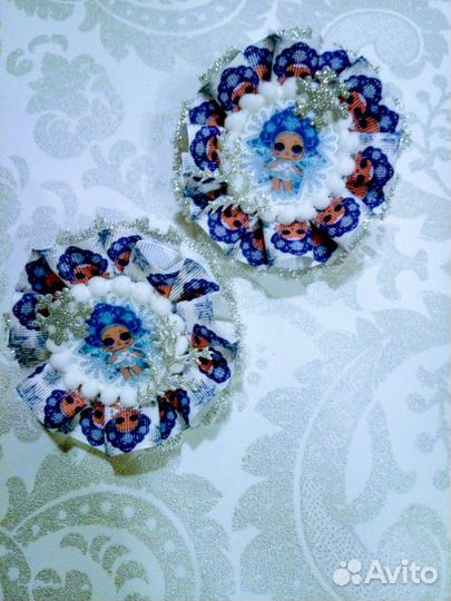 Бантики, резинки, Маша и Медведь, ручная работа