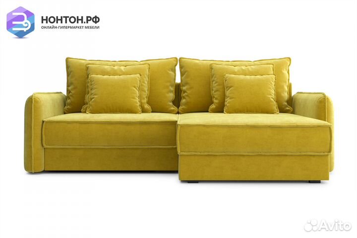 Диван угловой тик-так Антей горчичный
