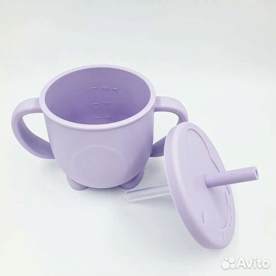 Поильник-непроливайка с трубочкой силиконовый