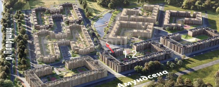 2-к. квартира, 57,1 м², 2/4 эт.