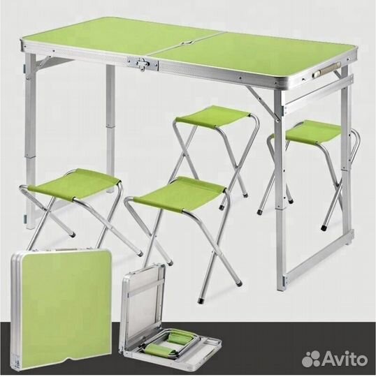Стол складной усиленный туристический + 4 стула