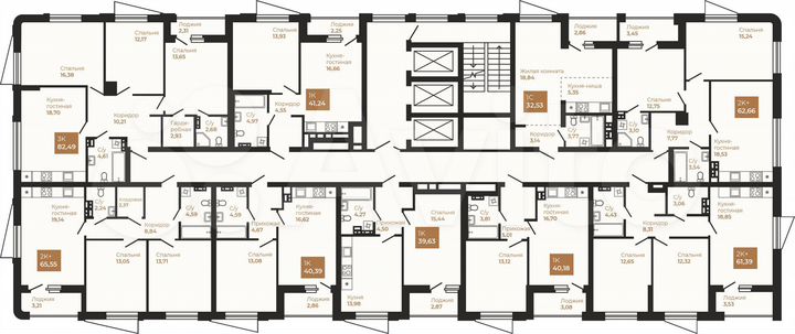 2-к. квартира, 61,2 м², 18/22 эт.