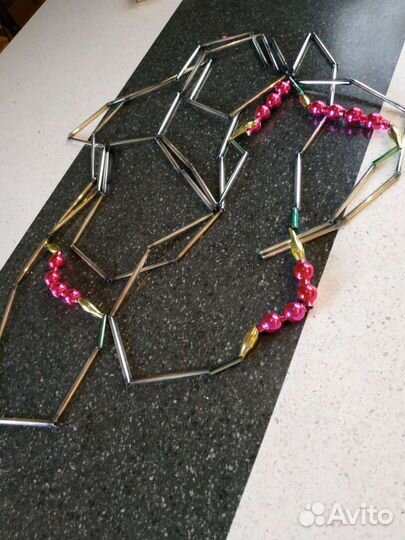 Ёлочные игрушки картонаж, стеклярус СССР