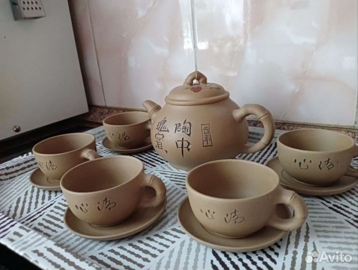 Кофейный набор из глины