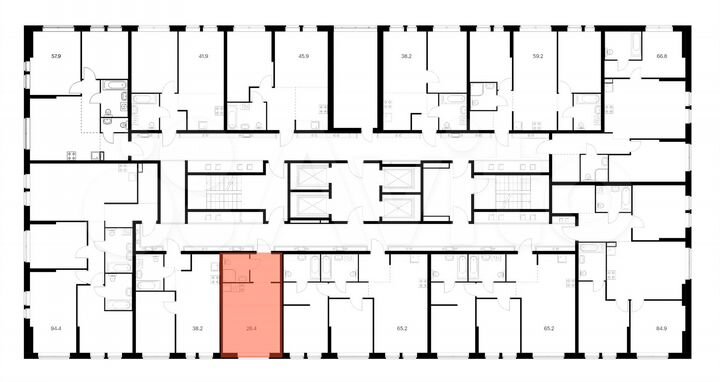 Квартира-студия, 26,4 м², 25/32 эт.