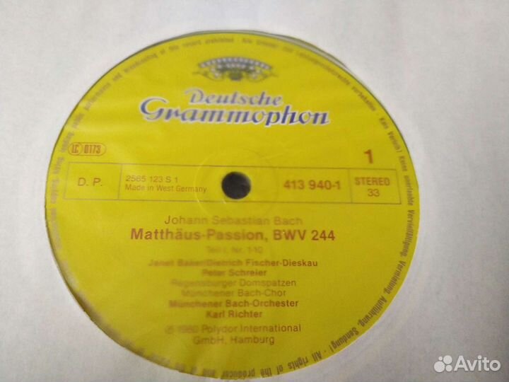 Бах Рихтер Bach Richter passion винил