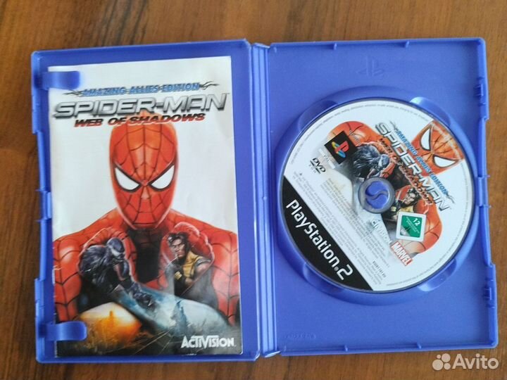 Диск ps2 spider man web of shadows