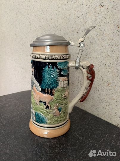 Пивная кружка германия с крышкой