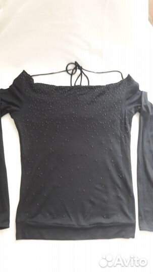 Туника черная с бисером