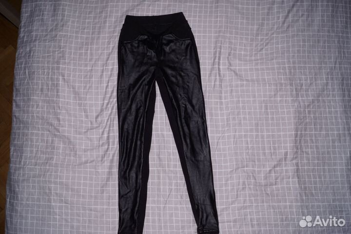 Брюки с кожей винтаж s