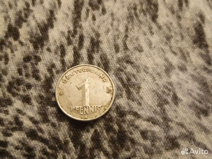 Монета 1 пфеннинг, 1950г. Германия