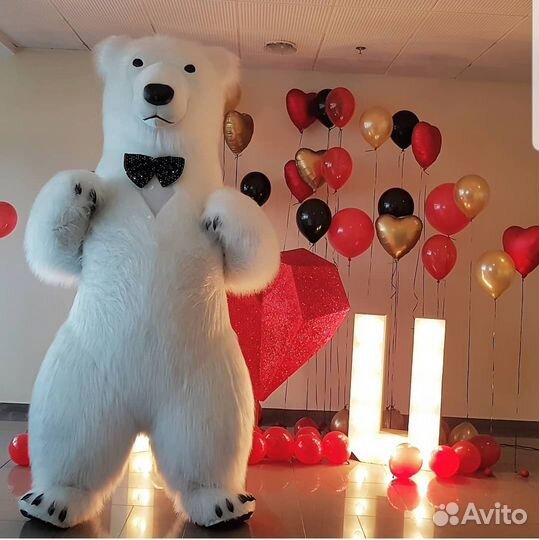 Мишка большой белый аниматор