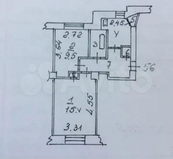 2-к. квартира, 41,4 м², 2/4 эт.