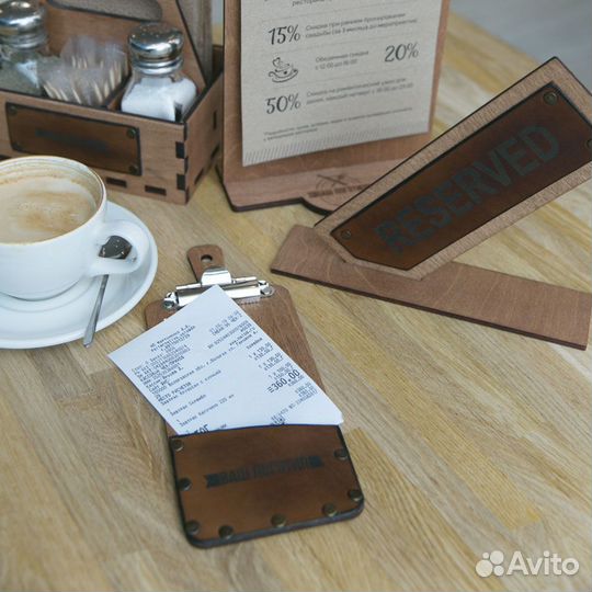 Счетница Чек-бук с кожаным карманом