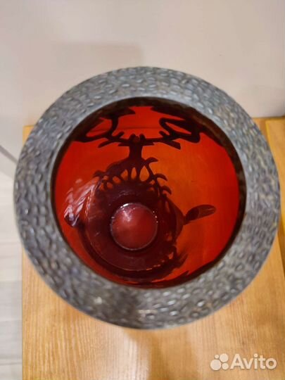 Ваза для цветов рубиновое стекло СССР