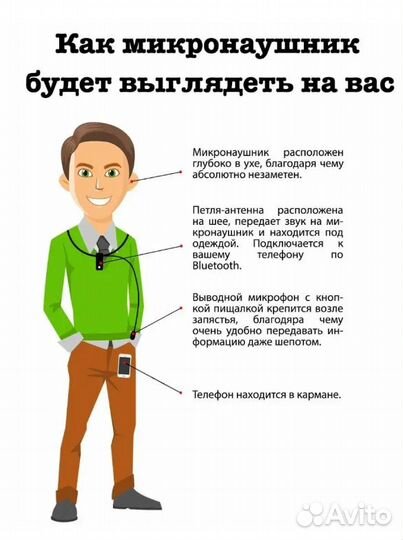 Микронаушник капсульный Bluetooth
