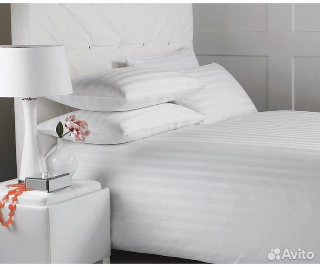 Белоснежное постельное белье сатин и страйп сатин