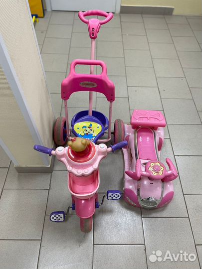 Детский велосипед и машинка