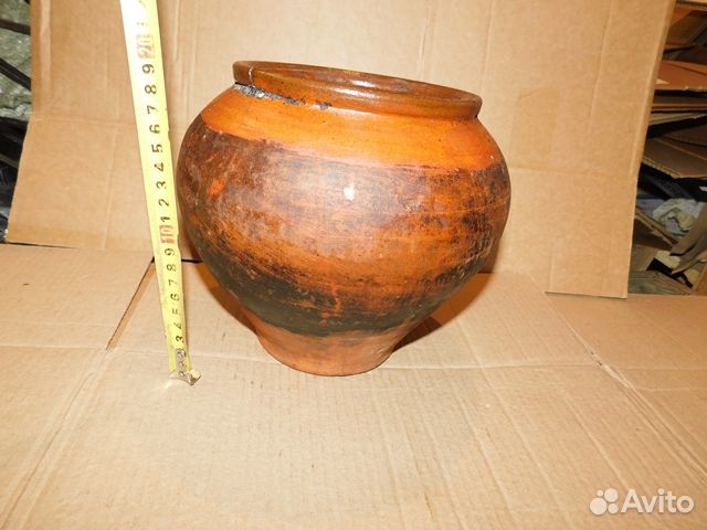 Старинный, керамический горшок-кашник ри-рс