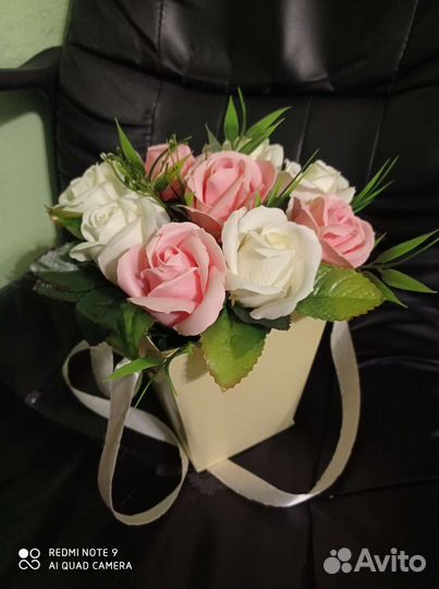 Букеты роз из мыла