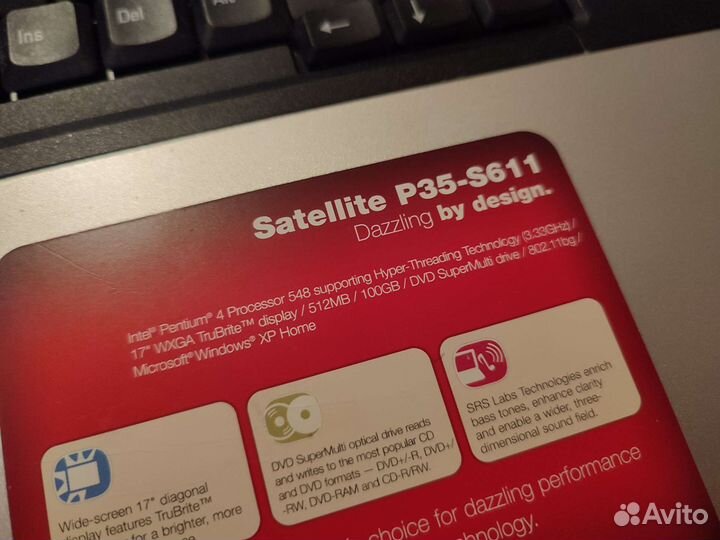 Ноутбук Toshiba satellite P35-S611