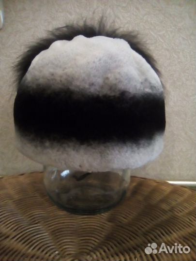 Шапка женская кролик рекс с лисой