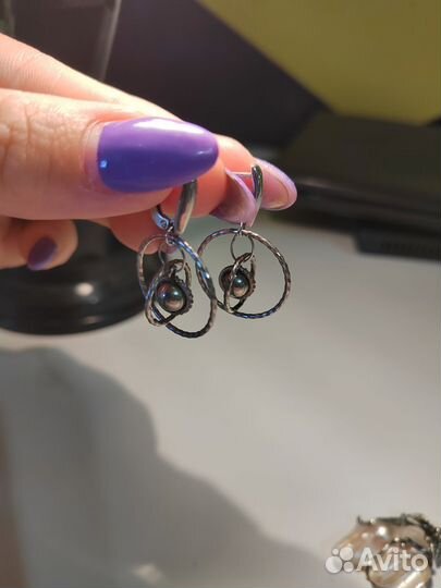 Серьги серебро