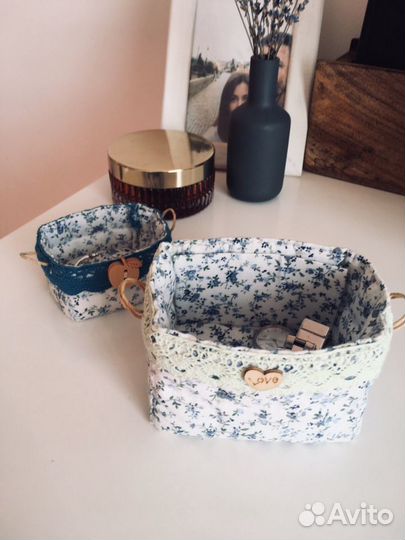 Шкатулки тканевые ручной работы для мелочей