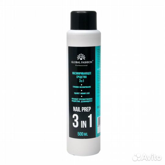 Обезжириватель Global Fashion, Nail Prep 3 in 1, 5