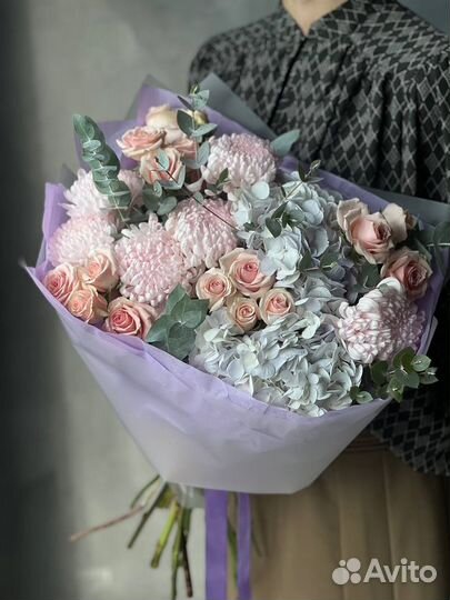 Гортензии и розы Свежие цветы от склада Доставка 2