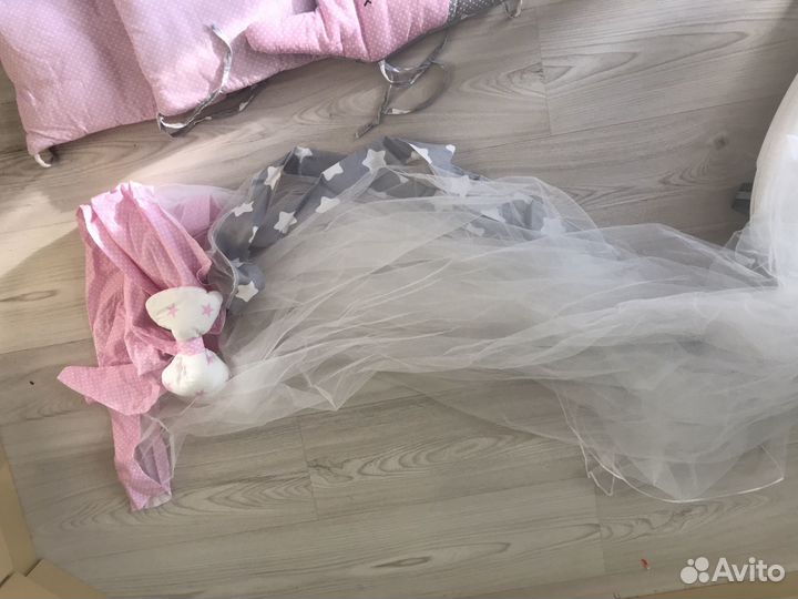 Бортики в кроватку, балдахин