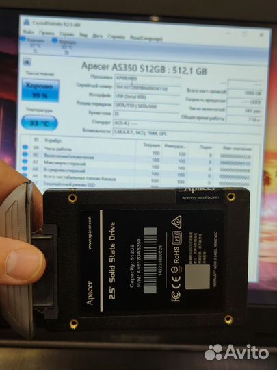 SSD Apacer as350 512gb