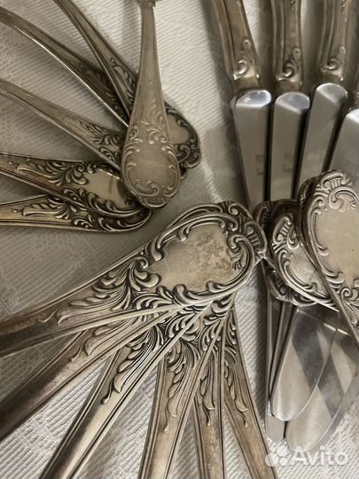 Мельхиоровый набор (ложки, вилки, ножи)