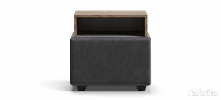 Тумба boss велюр Monolit серый, крафт табачный