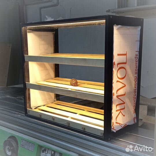 Настольная витрина для кофейни loft-дуб