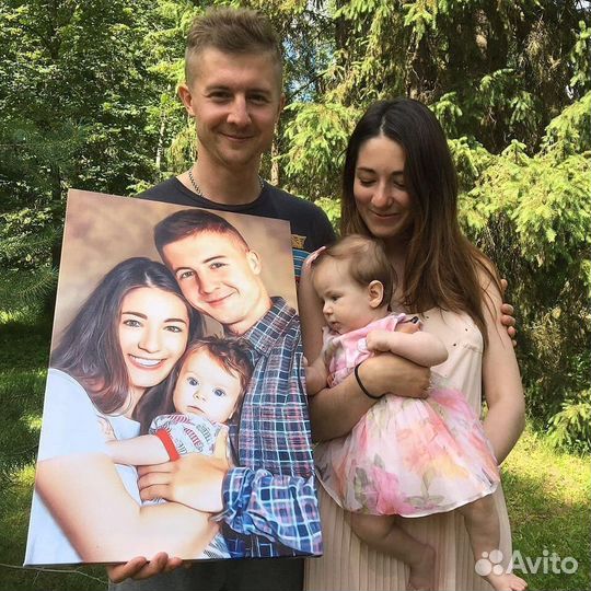Портрет на холсте по фото на заказ