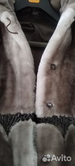 Шуба мутоновая с капюшоном