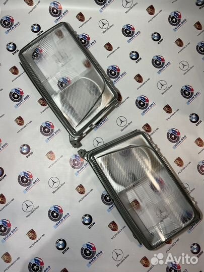 Стекла фар с рамкой W124 рест