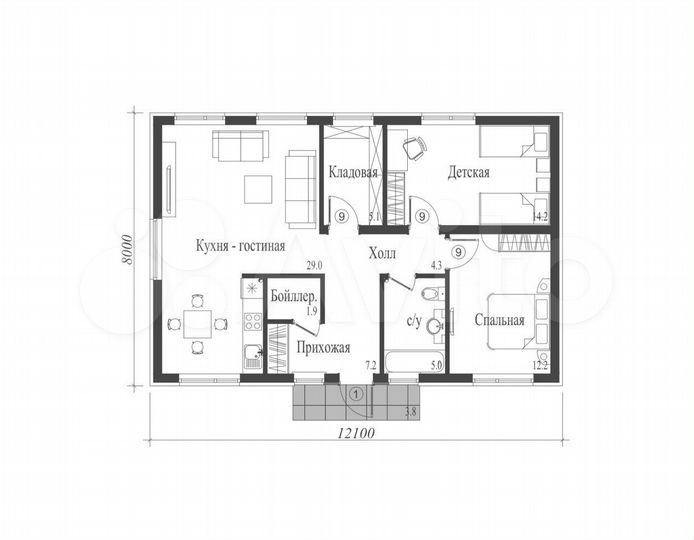 Дом 83 м² на участке 8,3 сот.